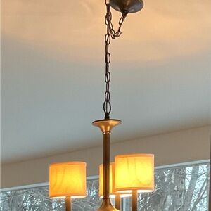 Elegant Black Chandelier with Cream Shades